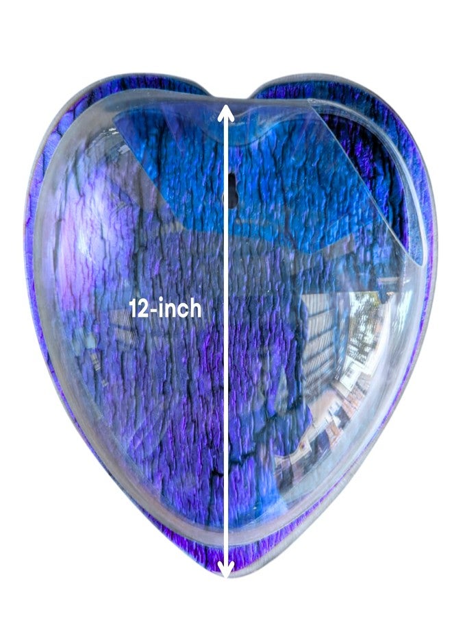 حوض سمك أزرق على شكل قلب، يُعلق على الحائط، مقاس 12 بوصة - بدون قاعدة | حوض أسماك عصري للمنزل والمكتب والمقهى | تصميم موفر للمساحة | حوض سمك أنيق وحوض نباتات | تصميم صغير الحجم - Image 2